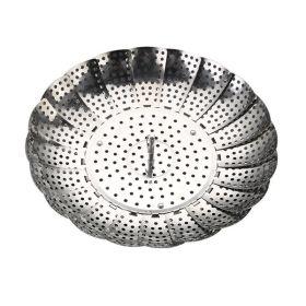 Foldable Steaming Tray and Retractable Steaming Rack, Multi-Use Fruit Drainer and Vegetable Steamer for Kitchen Cooking